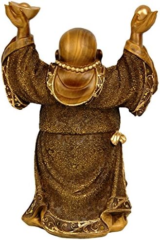Red Lantern 12 Inch Standing Prosperity Buddha Statue