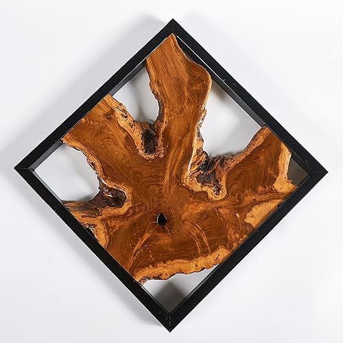 Warmaxx Rustic Teak Wood Wall Art 17x17 Handmade Decor