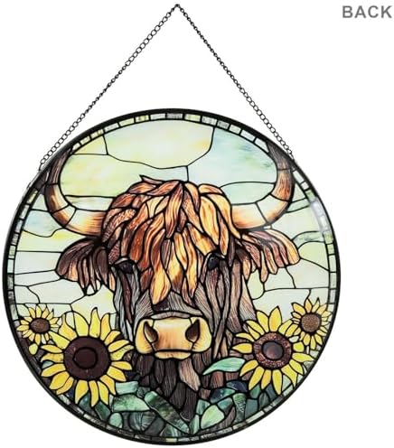 Hobby Lobby Highland Cow Stained Glass Wall Art 12x12 Inches