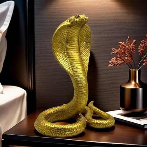 10 Inch King Cobra Snake Statue Figurine Decor Collectible