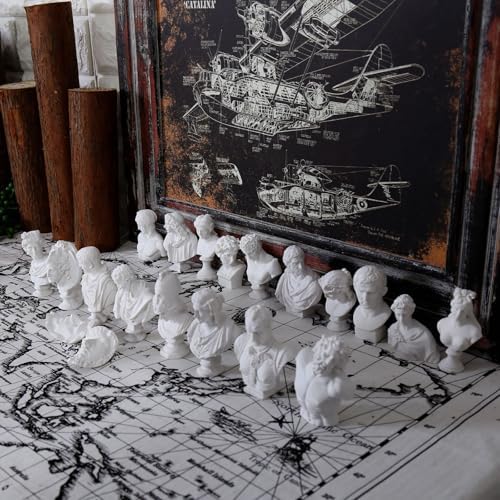 Greek Roma Bust Figurine Set A Statue Collection