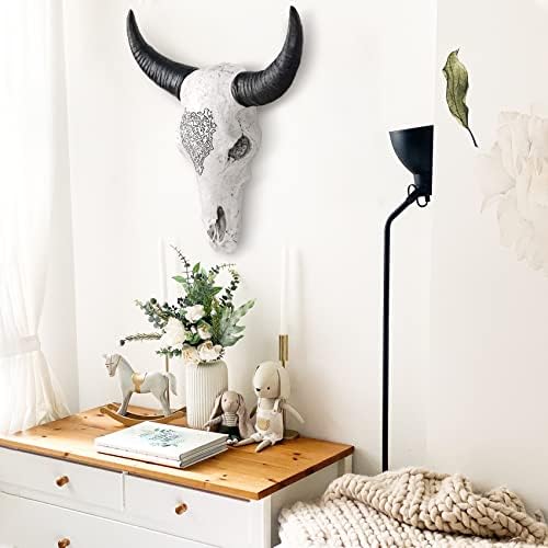 XINGYAN Resin Ox Skull Wall Decor Statue