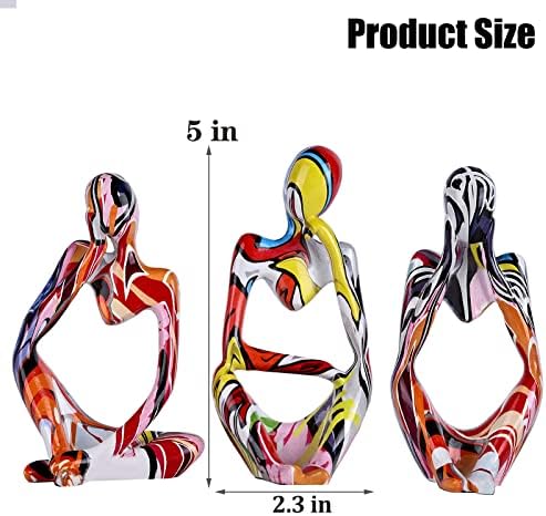 Graffiti Thinker Statue Set of 3 for Home Decor