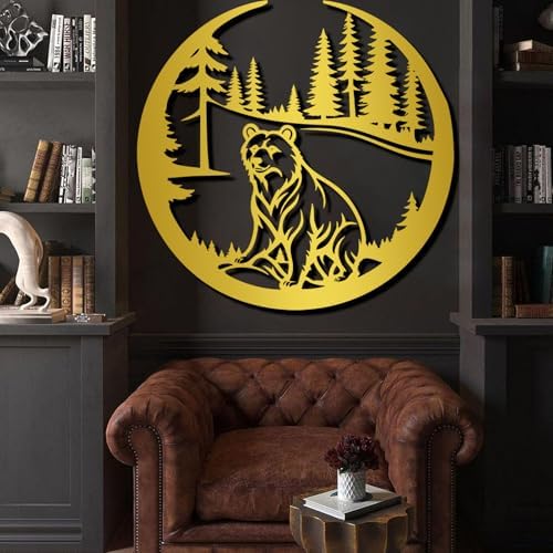 Oxzcimty Metal Bear Wall Art 19x18