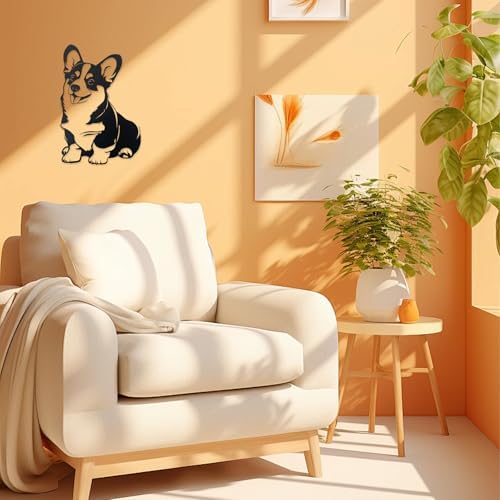 Jingtxy 3D Corgi Wall Decor Black Statue