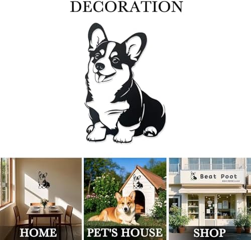 Jingtxy 3D Corgi Wall Decor Black Statue