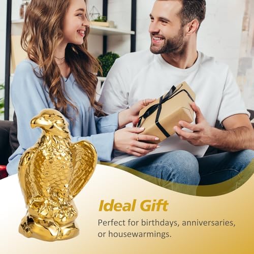 Golden Hawk Statue Modern Elegance Home Decor Sculpture