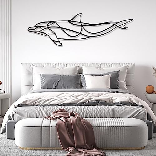Fayholy 3D Metal Dolphin Wall Decor Silver 2 Pieces