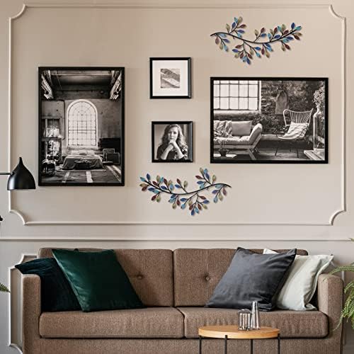 Hotop 2 Piece Metal Leaf Wall Decor Scroll Art