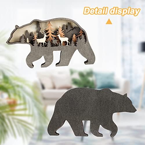 Laozai Wooden Forest Animals Bear Wall Art Decor