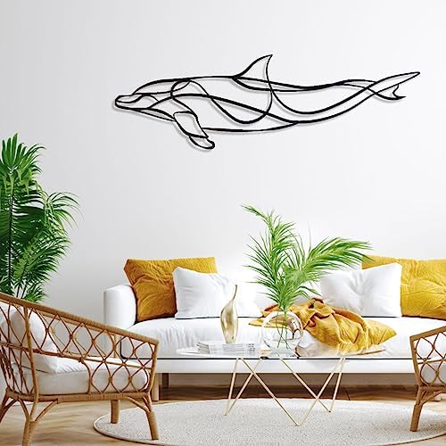 Fayholy 3D Metal Dolphin Wall Decor Silver 2 Pieces