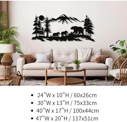 Bear Metal Wall Decor with Forest Scene