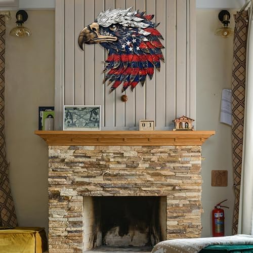 American Flag Eagle Metal Wall Art 20 Inch Patriotic Decoration