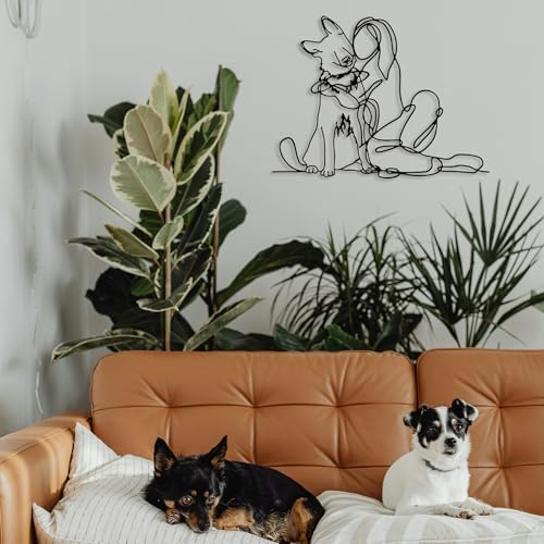 Rajukit Graceful Women and Dogs Metal Wall Decor
