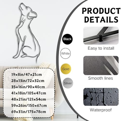 ENJOYOO Metal Dog Wall Art Decor 41x18in