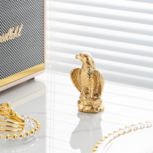 Golden Hawk Statue Modern Elegance Home Decor Sculpture