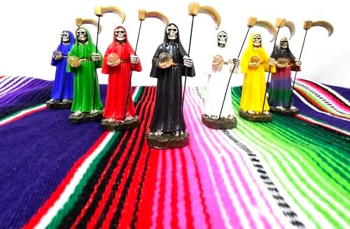 GAIBIJA Santa Muerte Statues 4 Inch Set of 7