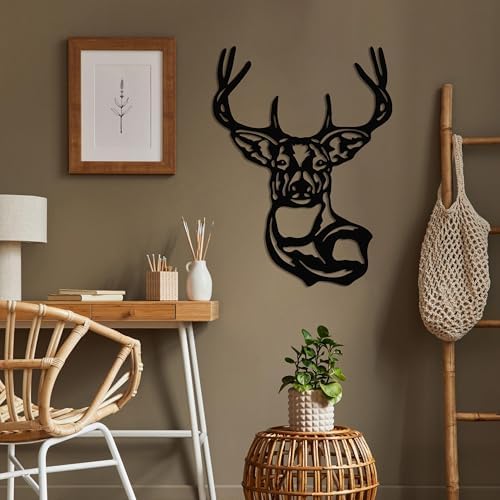 DEKADRON Metal Deer Head Wall Sculpture