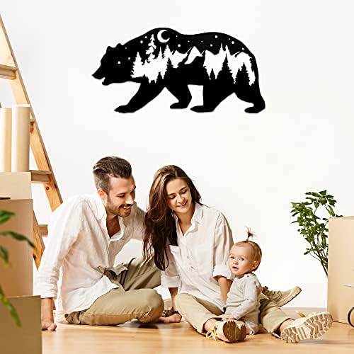 METAPLEX Bear Wall Art - 14 x 26 Black Aluminum Composite Sculpture