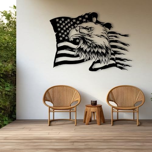 Metal Bald Eagle Wall Art - 169 x 236 Decor