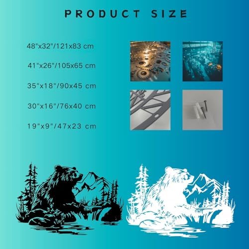 Flewfar Metal Wall Art Bear Mountain Stream
