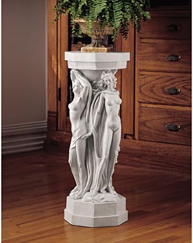 Design Toscano Column of Maenads Women Sculptural Pedestal Plant Stand 28 Inches