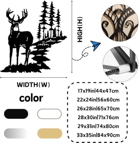 Tawinone Metal Deer Wall Art 17x19in