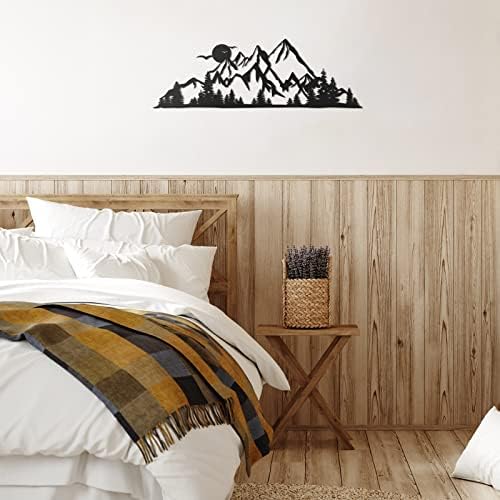 Demissle Mountain Range Metal Wall Art Decor Black