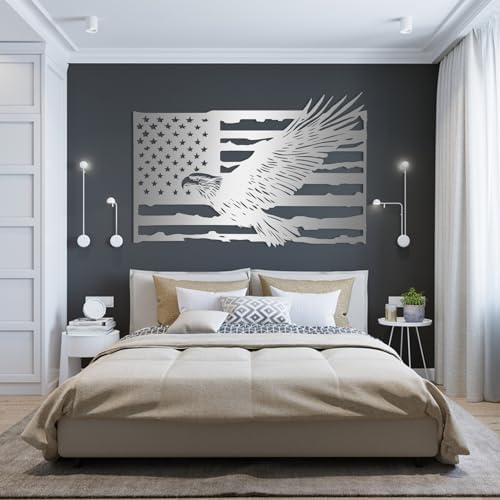 Wivsev Metal American Flag Wall Art 35x23 Inch