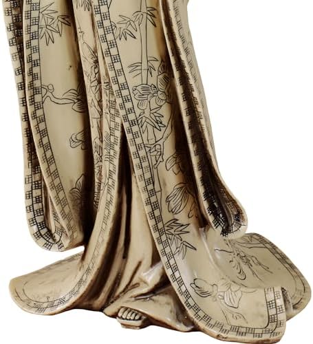 Touch of Class Miyoko Beauty Geisha Sculpture - Resin - Beige Black Red