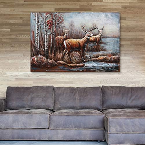 Empire Art Direct Deer Wall Art 3D Metallic SculptureReady to Hang48x32x26 in Brown