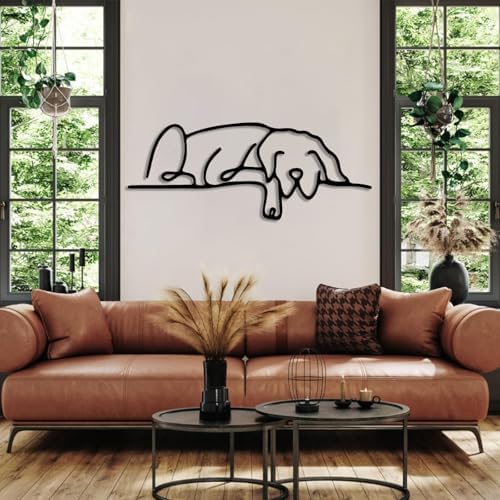 Aportif Black Metal Dog Wall Art 24x9 Inch