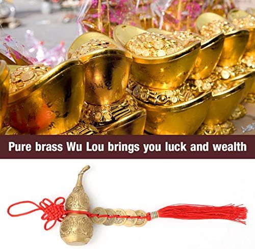 Brass Good Luck Wu Lou Cucurbit Statue Feng Shui Decor