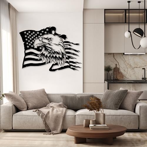 3D Metal Eagle Wall Art - Fourth of July Decor