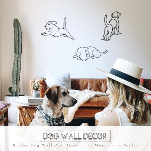 TYLCC Black Metal Dog Wall Decor Minimalist Art