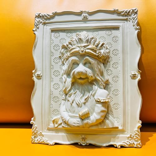 SIETIOJI Dog 3D Relief Statue Wall Decor Artwork