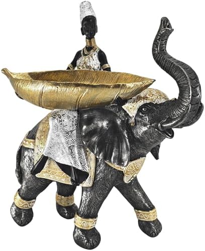 Elephant Statues Tray - 145 Inch Tribal African Decor Set