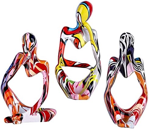 Graffiti Thinker Statue Set of 3 for Home Decor
