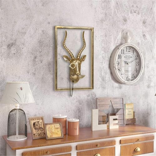 Animal Heads Wall Decor with Metal Frame
