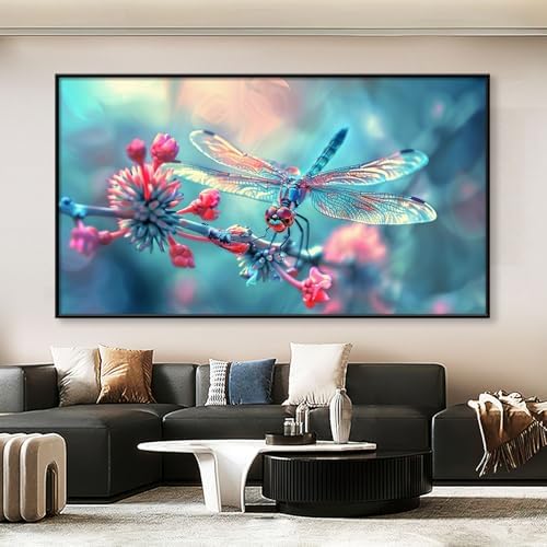 Gueeclk Dragonfly Canvas Wall Art 30x17