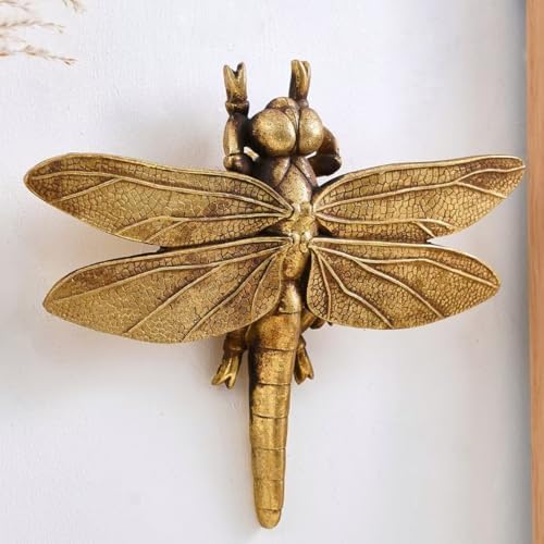 Personalized Gold Dragonfly Wall Sculpture Resin Home Decor
