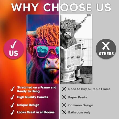 JOY CONCEPT Highland Cow Wall Art Set of 3