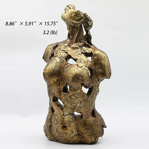 Lukitas Abstract Female Bust Statue 16 Inch Gold Resin