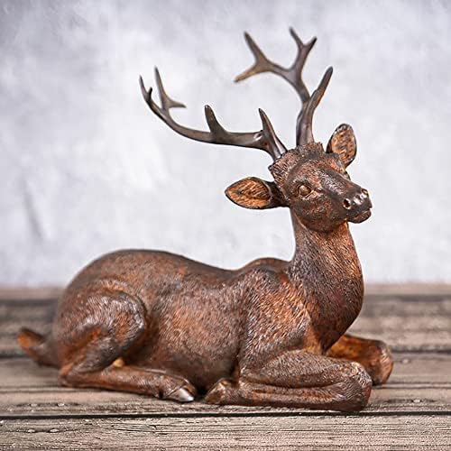 Sitting Deer Figurine Resin Statue Home Decor