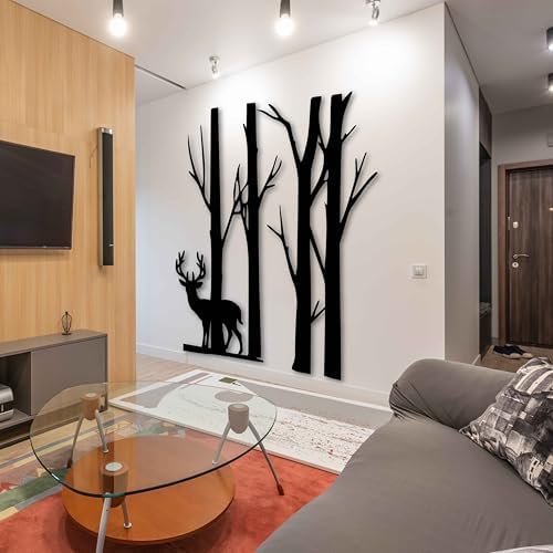 Kawa Metalworks Trees and Deer Wall Art Decor