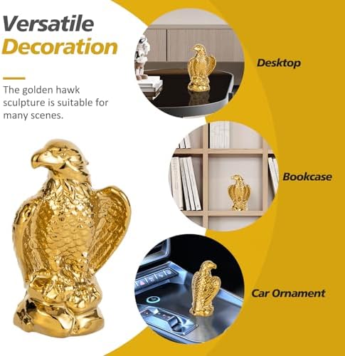 Golden Hawk Statue Modern Elegance Home Decor Sculpture