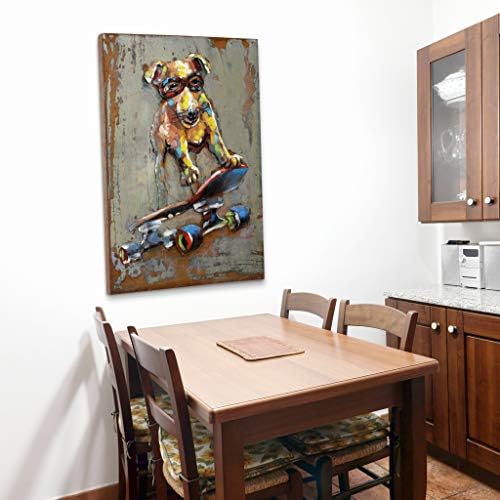 Empire Art Direct Dog on Skateboard Wall Sculpture