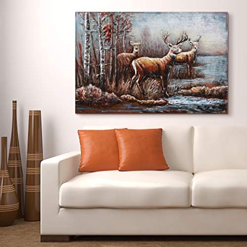 Empire Art Direct Deer Wall Art 3D Metallic SculptureReady to Hang48x32x26 in Brown