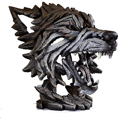 Enesco Edge Sculpture Wolf Face Snarling Figurine 1398 Inch