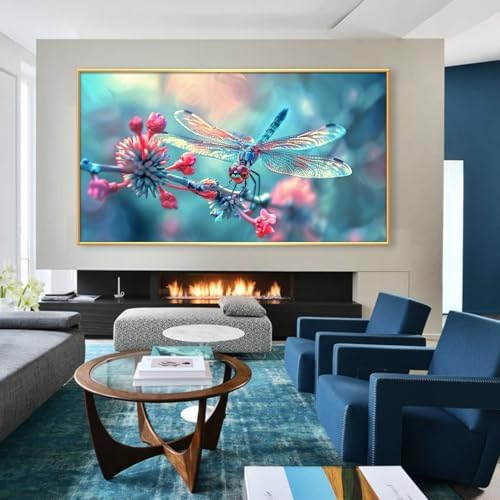 Gueeclk Dragonfly Canvas Wall Art 30x17